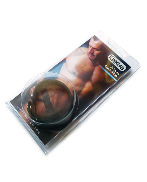 Kinklab Leather 3 Snap Cock Ring - Casual Toys
