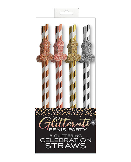 Glitterati Penis Party Straws - Pack Of 8 - Casual Toys