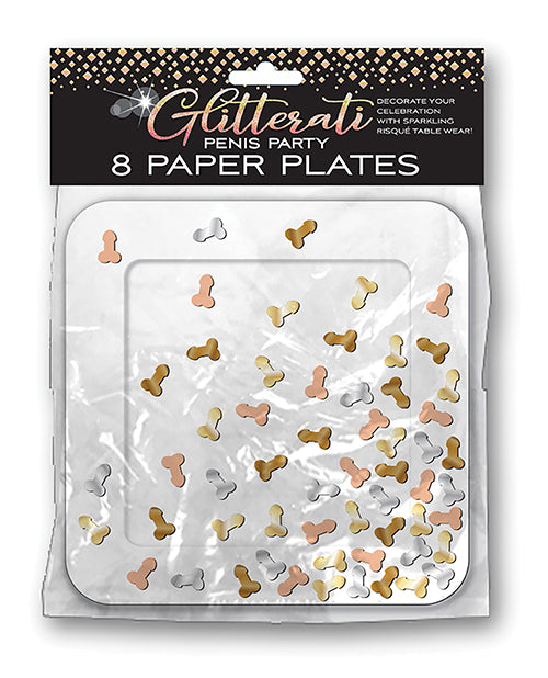 Glitterati Penis Party Plates - Pack Of 8 - Casual Toys