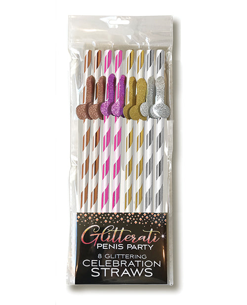 Glitterati Tall Penis Party Straws - Pack Of 8 - Casual Toys