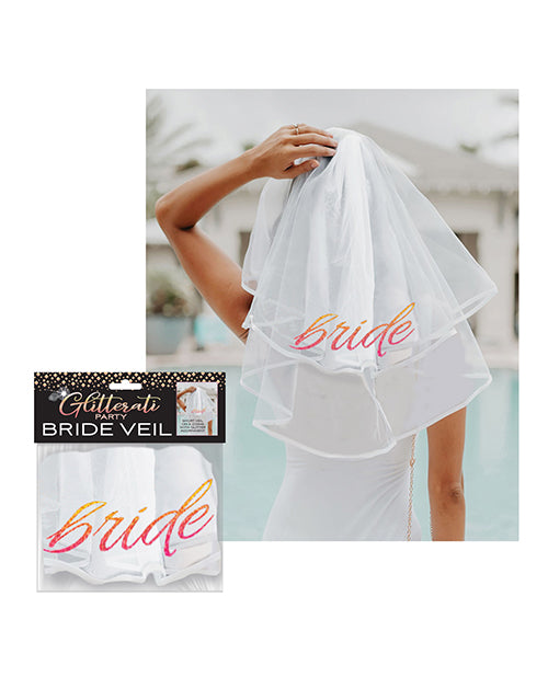 Glitterati Bride Veil - Rose Gold-white