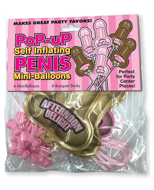 Pop Up Self Inflating Penis Mini Balloons - Pack Of 6 - Casual Toys