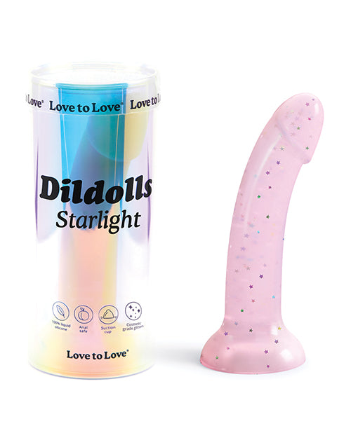 Love To Love Curved Suction Cup Dildolls Starlight - Pink