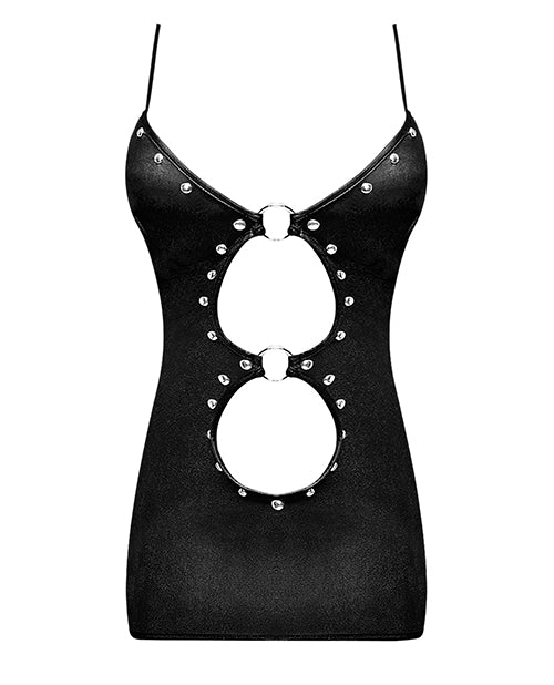 Lust Selene Keyhole Front Dress W/zipper Back & G-string Black - Casual Toys