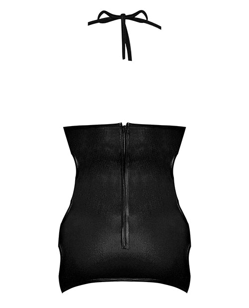 Lust Selene Keyhole Front Dress W/zipper Back & G-string Black - Casual Toys