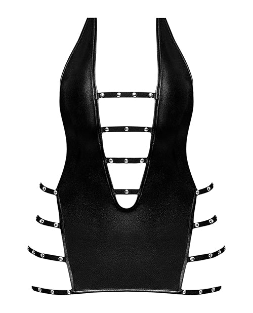 Lust Portia Mini Dress W/plush Elastic Strapping Black - Casual Toys