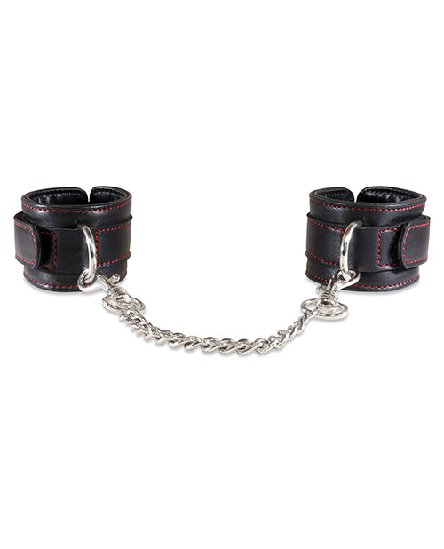 Sultra Lambskin Handcuffs W-5 1-2" Chain - Black - Casual Toys