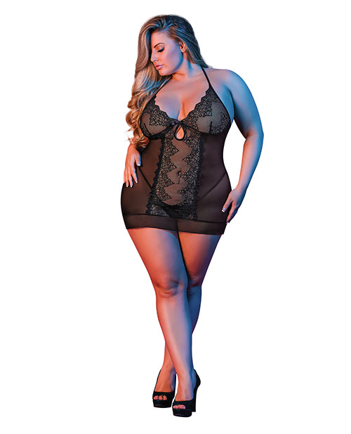 Sexy Time Sophia Chemise & G-string Black Qn - Casual Toys