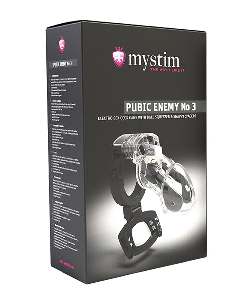Mystim Pubic Enemy No. 3 Cock Cage - Clear - Casual Toys
