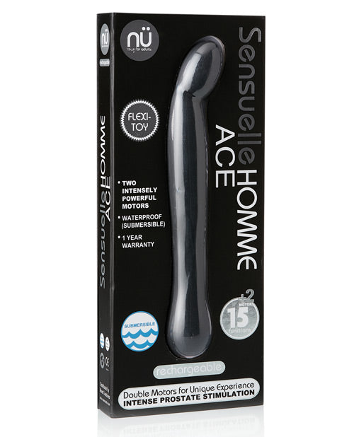 Nu Sensuelle Homme Ace Rechargeable Prostate Massager - Black - Casual Toys
