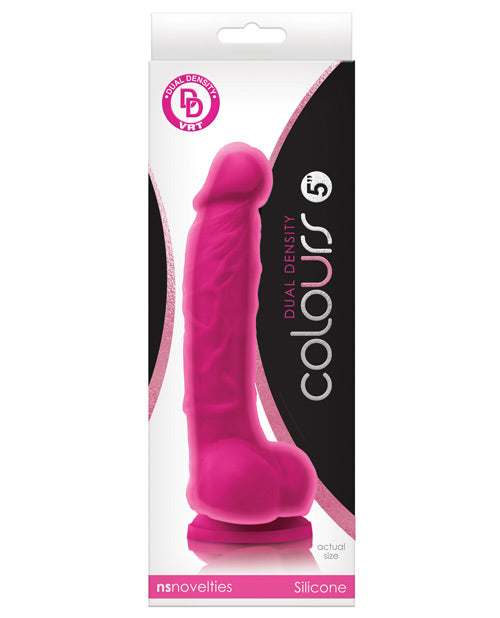 "Colours Dual Density 5"" Dong W/balls & Suction Cup" - Casual Toys