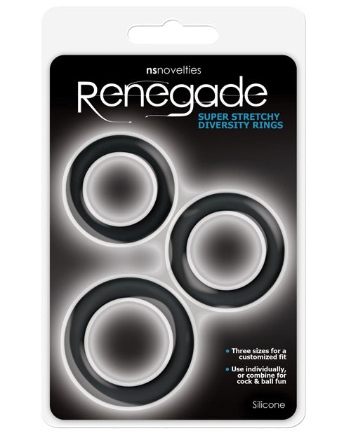 Renegade Diversity Rings - Black Pack Of 3 - Casual Toys