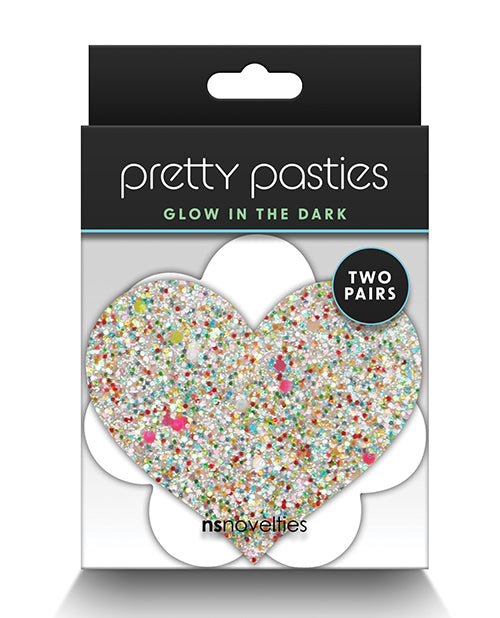 Pretty Pasties Heart & Flower Glow In The Dark - 2 Pair