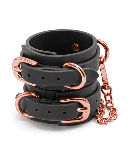 Bondage Couture Wrist Cuffs - Black - Casual Toys