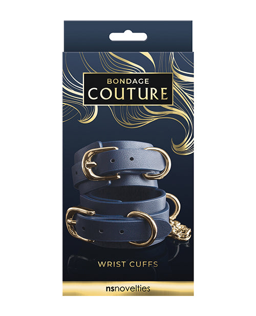 Bondage Couture Vinyl Wrist Cuff - Blue - Casual Toys