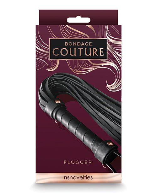 Bondage Couture Flogger - Black - Casual Toys