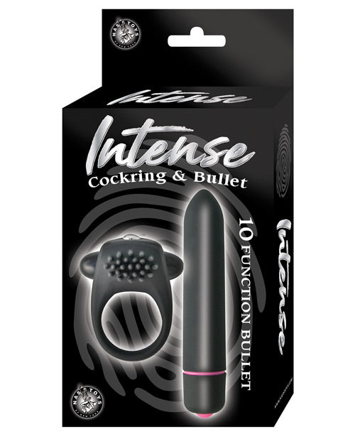 Intense Cockring & Bullet - Black - Casual Toys