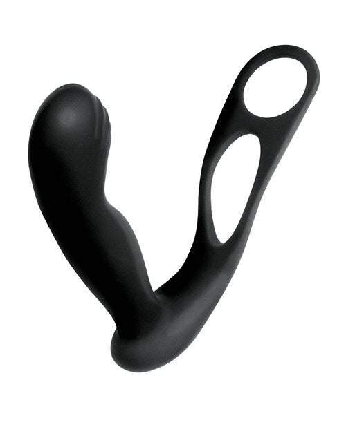 Butts Up Prostate Massager W-scrotum & Cockring - Black