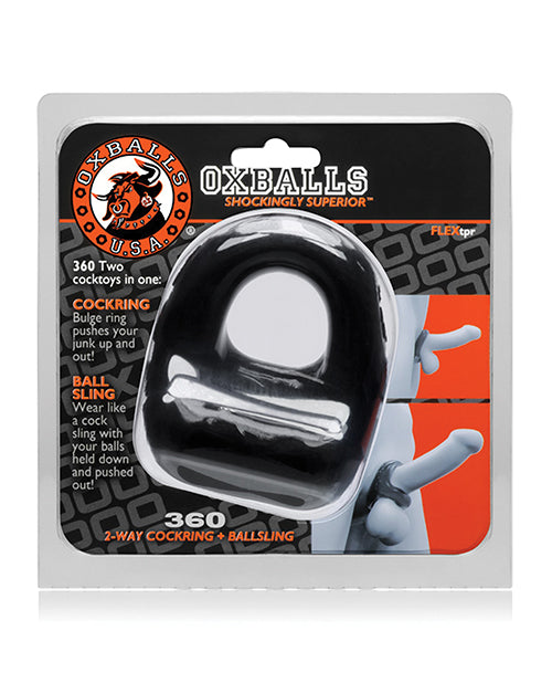 Oxballs 360 Cock Ring & Ballsling - Black - Casual Toys