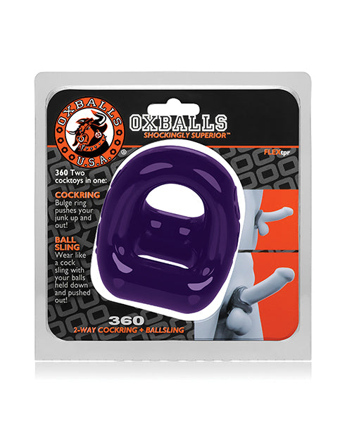 Oxballs 360 Cock Ring & Ballsling - Eggplant - Casual Toys