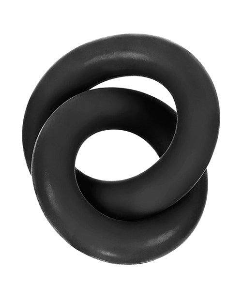 Hunky Junk Duo Linked Cock & Ball Rings - Tar - Casual Toys