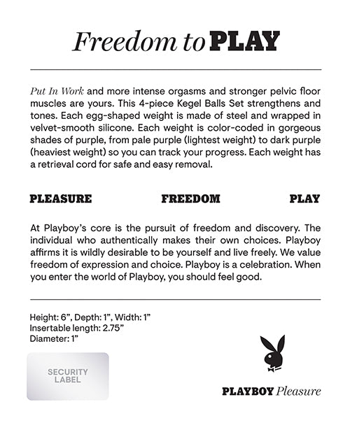 Playboy Pleasure Put In Work Kegel Set - Acai/ombre