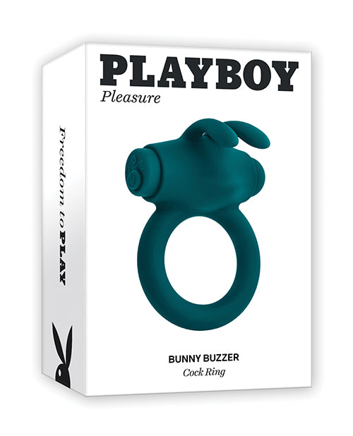 Playboy Pleasure Bunny Buzzer Cock Ring - Deep Teal
