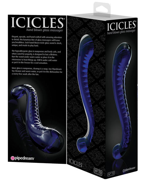 Icicles Hand Blown Glass G-spot Dildo - Pink - Casual Toys