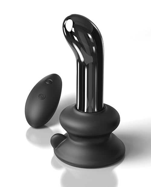 Icicles No. 84 Hand Blown Glass Vibrating Butt Plug W-remote - Black - Casual Toys
