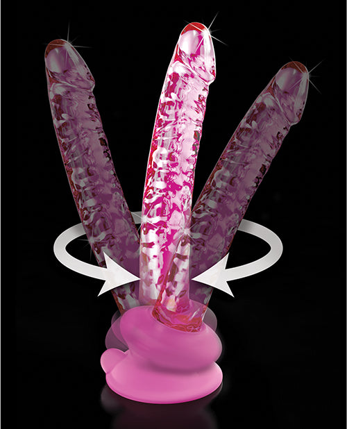 Icicles No. 86 Hand Blown Glass Massager W-suction Cup - Pink - Casual Toys