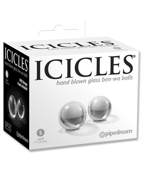 Icicles No. 41 Hand Blown Glass Ben Wa Balls - Clear - Casual Toys