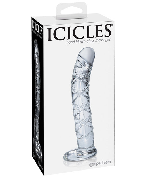 Icicles Hand Blown Glass G Spot Dong - Clear - Casual Toys