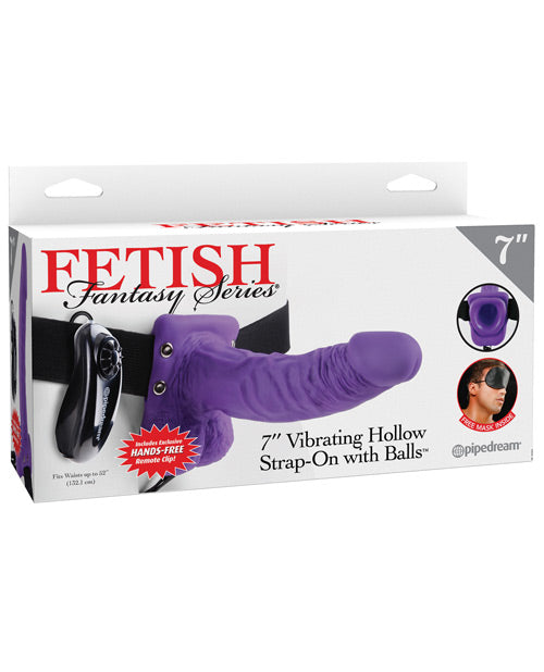 "Fetish Fantasy Series 7"" Vibrating Hollow Strap On W/balls" - Casual Toys