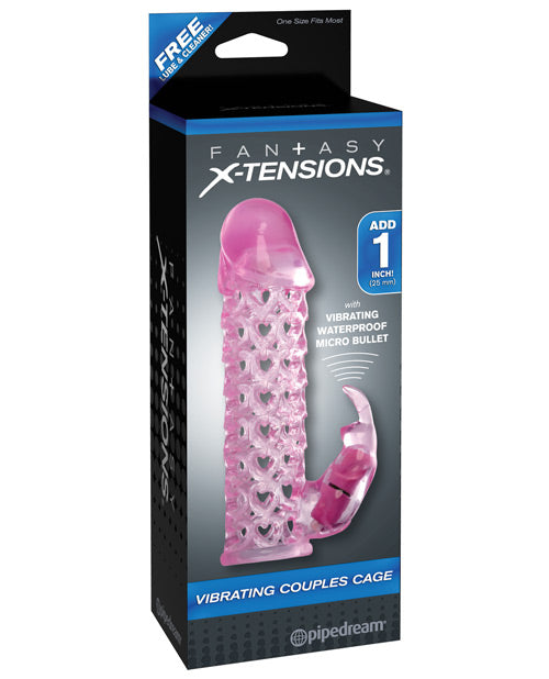 Fantasy X-tensions Vibrating Couples Cage - Pink - Casual Toys