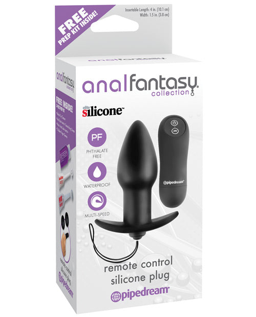 Anal Fantasy Collection Remote Control Silicone Plug - Black - Casual Toys