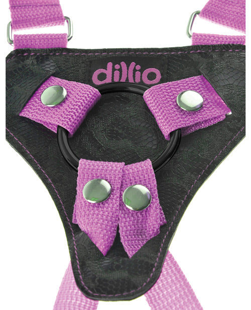 Dillio 7" Strap-on Suspender Harness Set - Pink - Casual Toys