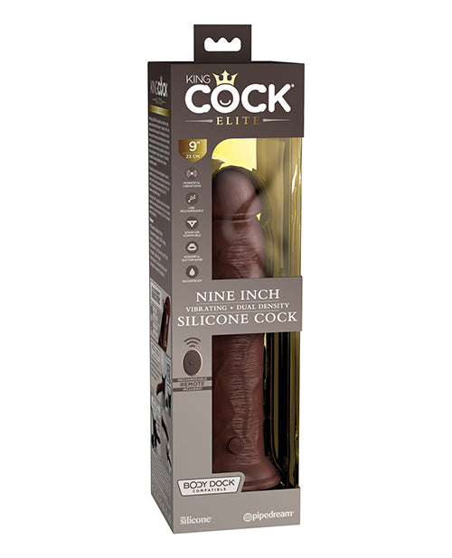 King Cock Elite 9" Dual Density Vibrating Silicone Cock W/remote - Casual Toys