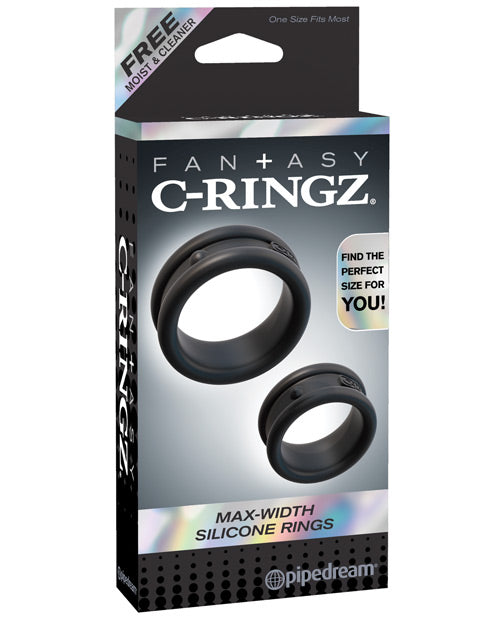 Fantasy C-ringz Max Width Silicone Rings - Black - Casual Toys