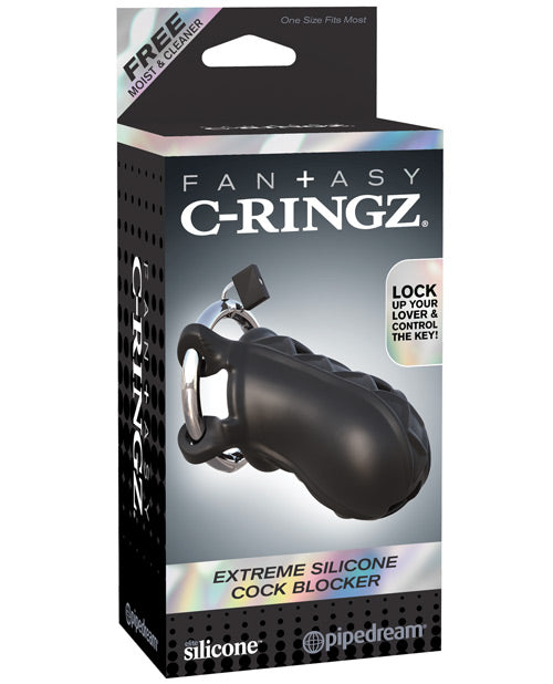 Fantasy C-ringz Extreme Silicone Cock Blocker - Black - Casual Toys