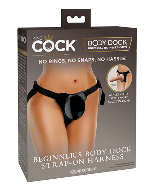 King Cock Elite Beginner's Body Dock Strap On Harness - Black - Casual Toys
