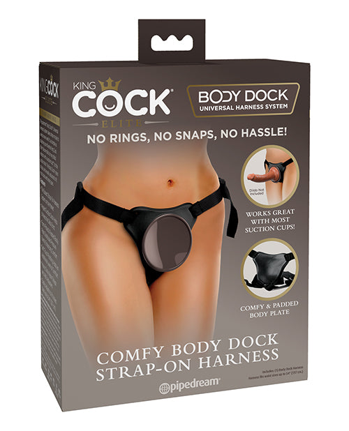 King Cock Elite Comfy Body Dock Strap On Harness - Black - Casual Toys