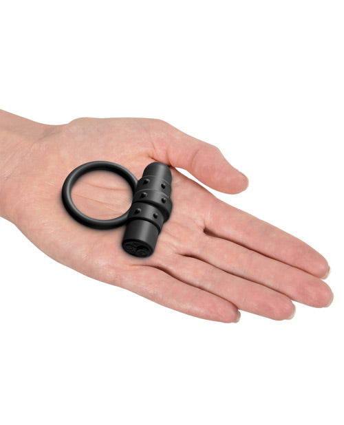 Sir Richards Control Vibrating Silicone C-ring - Black - Casual Toys