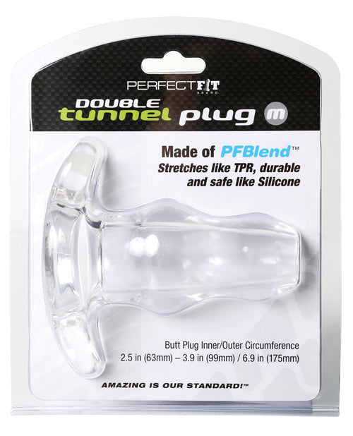 Perfect Fit Double Tunnel Plug Medium - Clear - Casual Toys