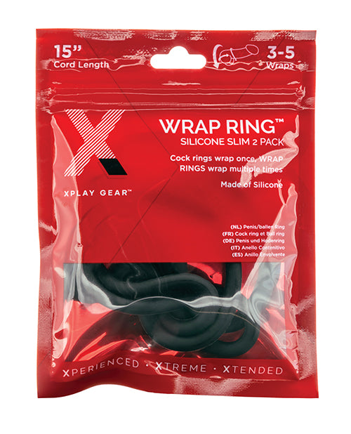 Xplay Gear Silicone 15" Slim Wrap Ring - Black Pack Of 2 - Casual Toys