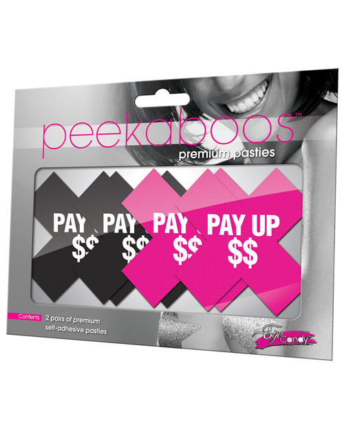 Peekaboos Pay Up Pasties - 2 Pairs 1 Black-1 Pink - Casual Toys