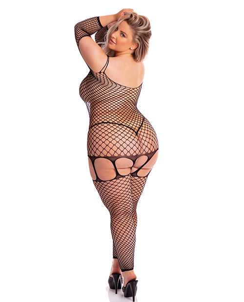 Pink Lipstick In My Head Net Bodystocking - Casual Toys