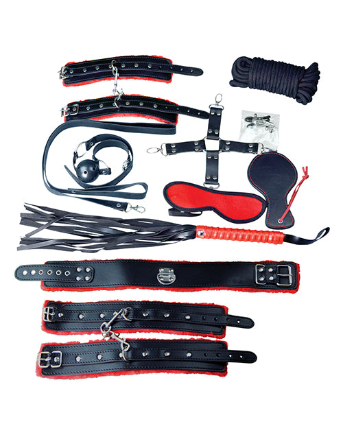 Plesur Deluxe Bondage Kit - Black-red - Casual Toys