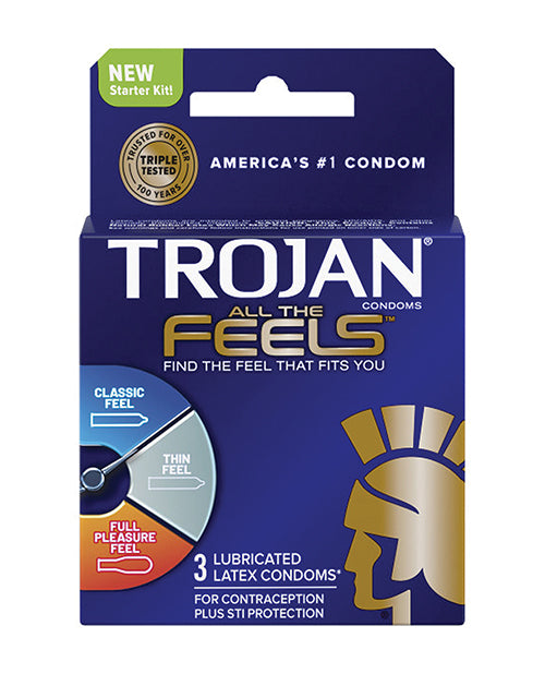Trojan All The Feels Condoms - Pack Of 3 - Casual Toys