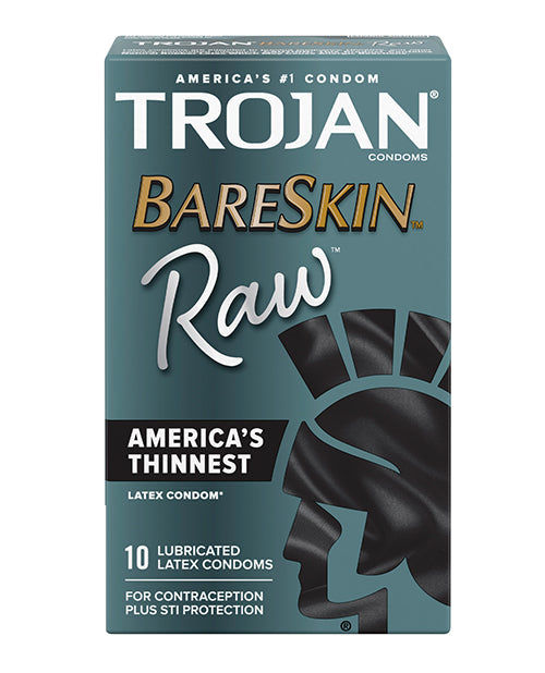 Trojan Bareskin Raw Condom - Pack Of 10 - Casual Toys