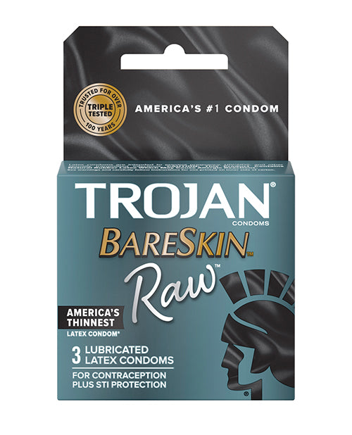 Trojan Bareskin Raw Condom - Pack Of 3 - Casual Toys